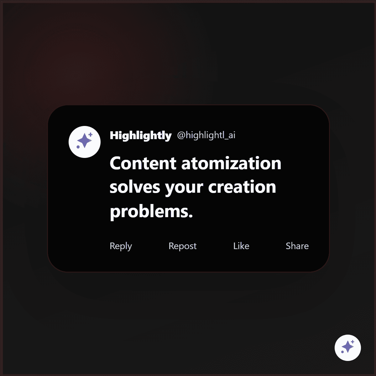X-style atomized content post generated from source material