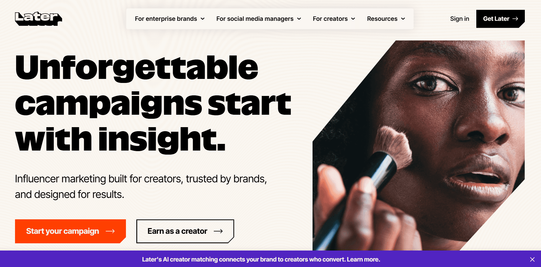 Later landing page screenshot used in a comparison with Highlightly