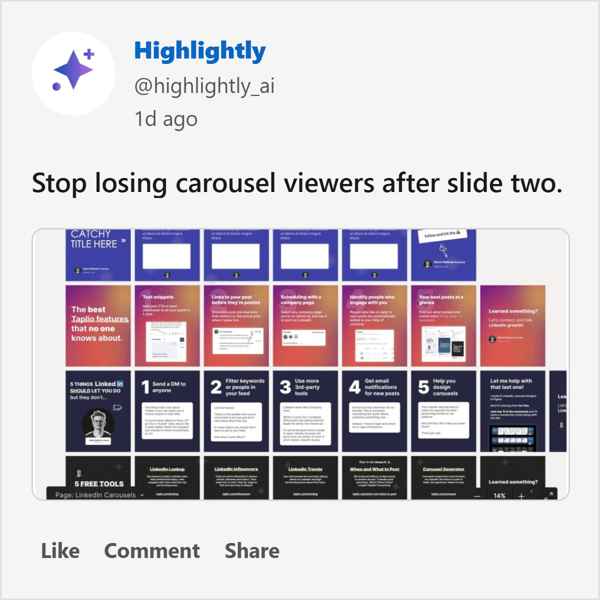 Square mockup graphic about LinkedIn carousel slide count strategy