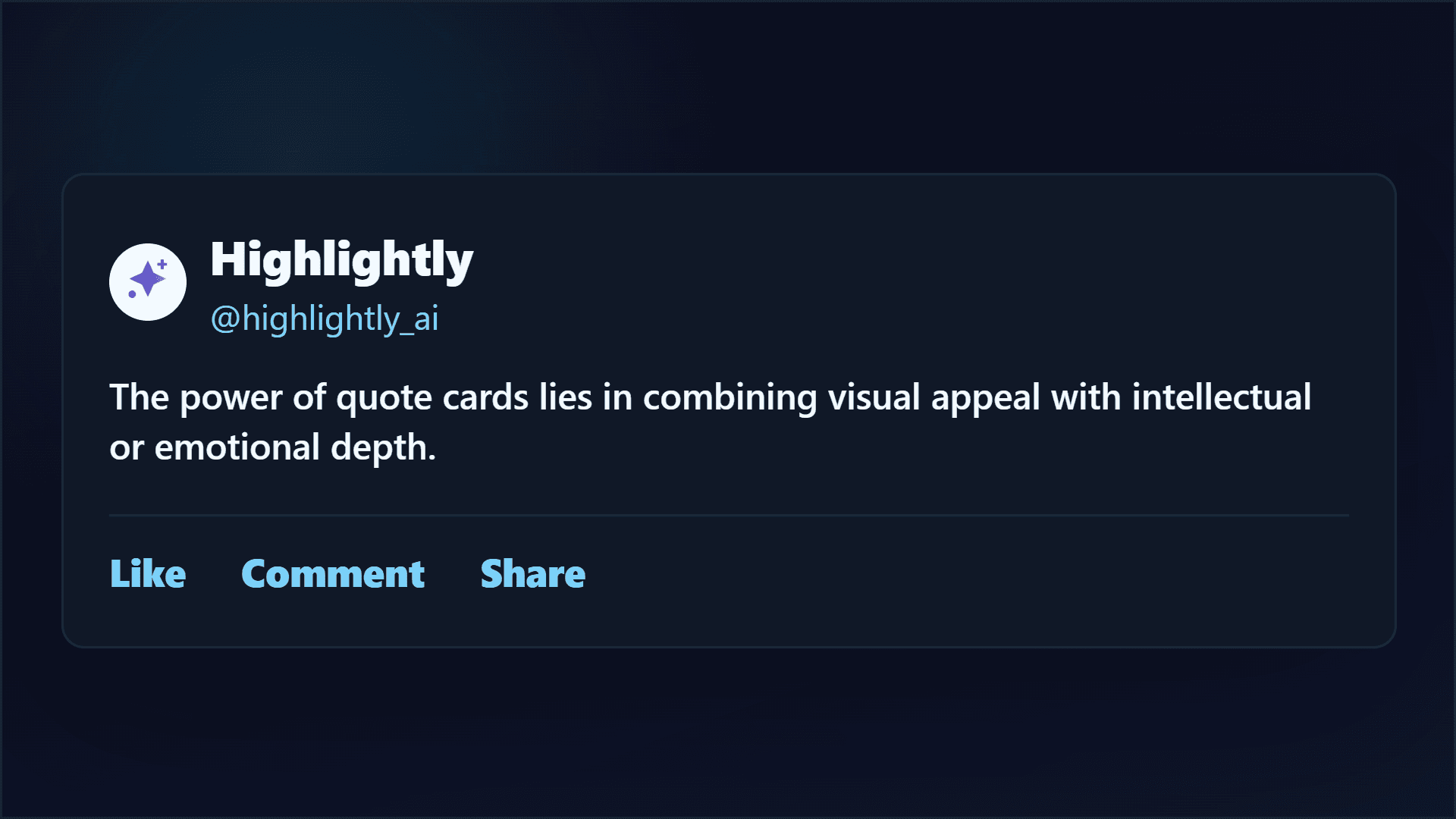 Highlightly-generated LinkedIn quote card example from an article