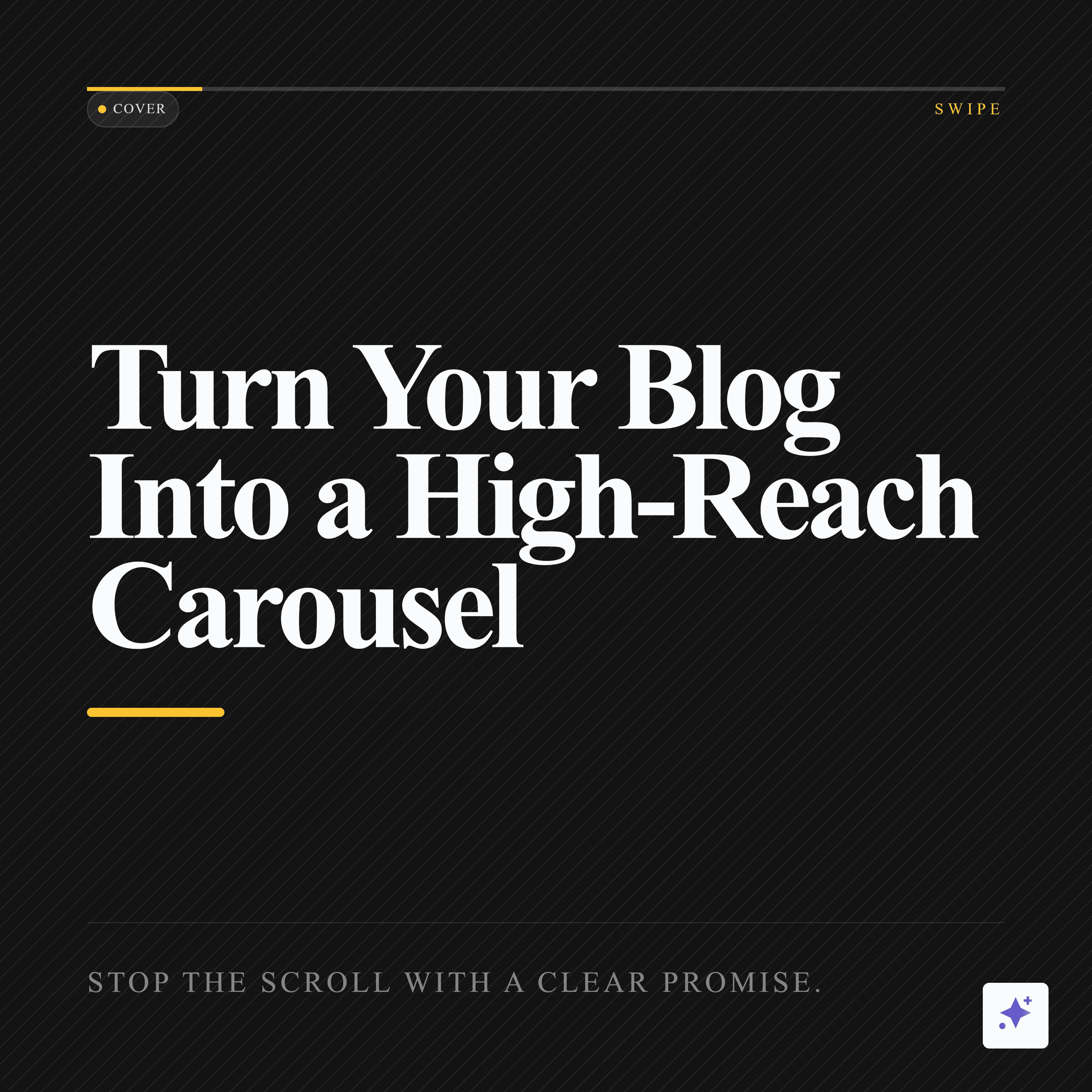 Instagram carousel from blog content slide 1 cover