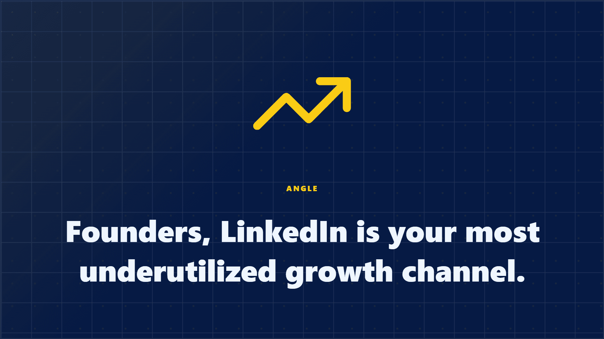Founder LinkedIn growth channel hero graphic with upward arrow
