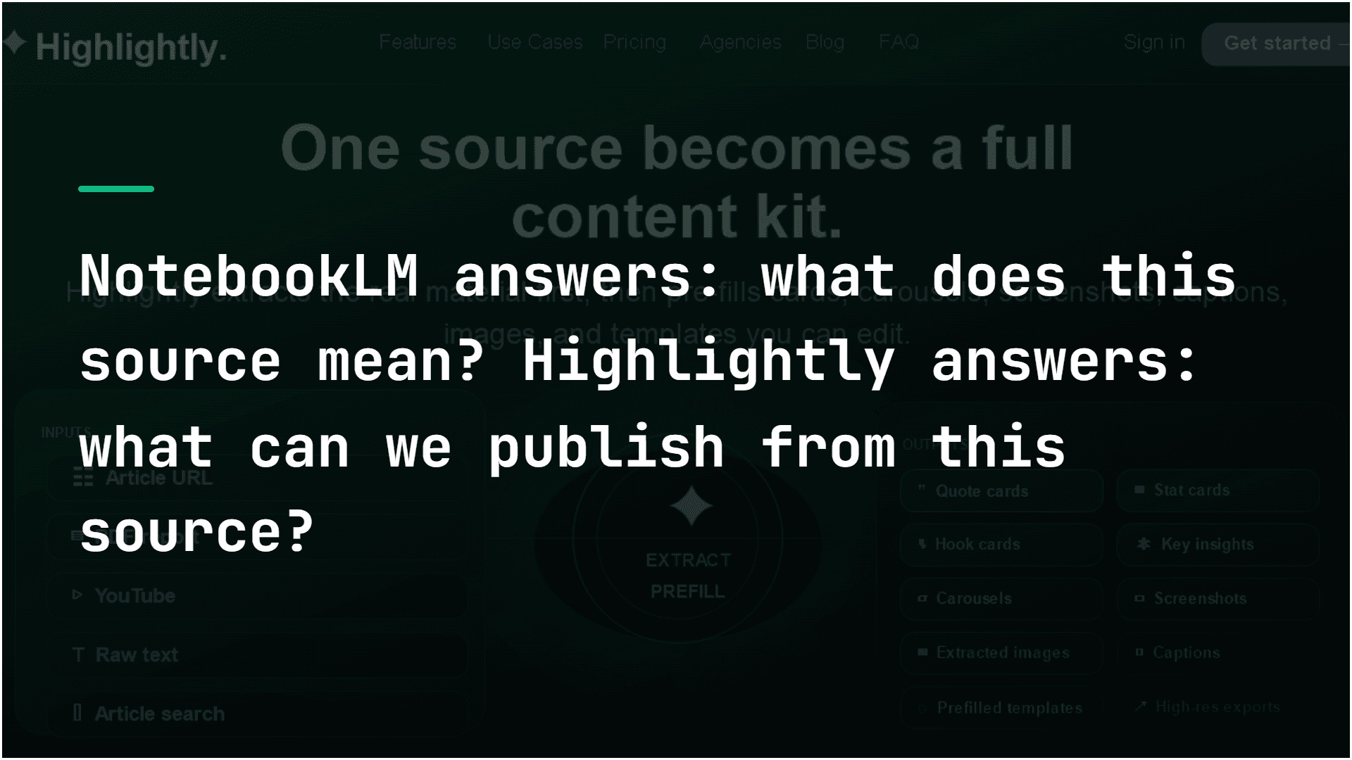 Graphic explaining what to publish from source material