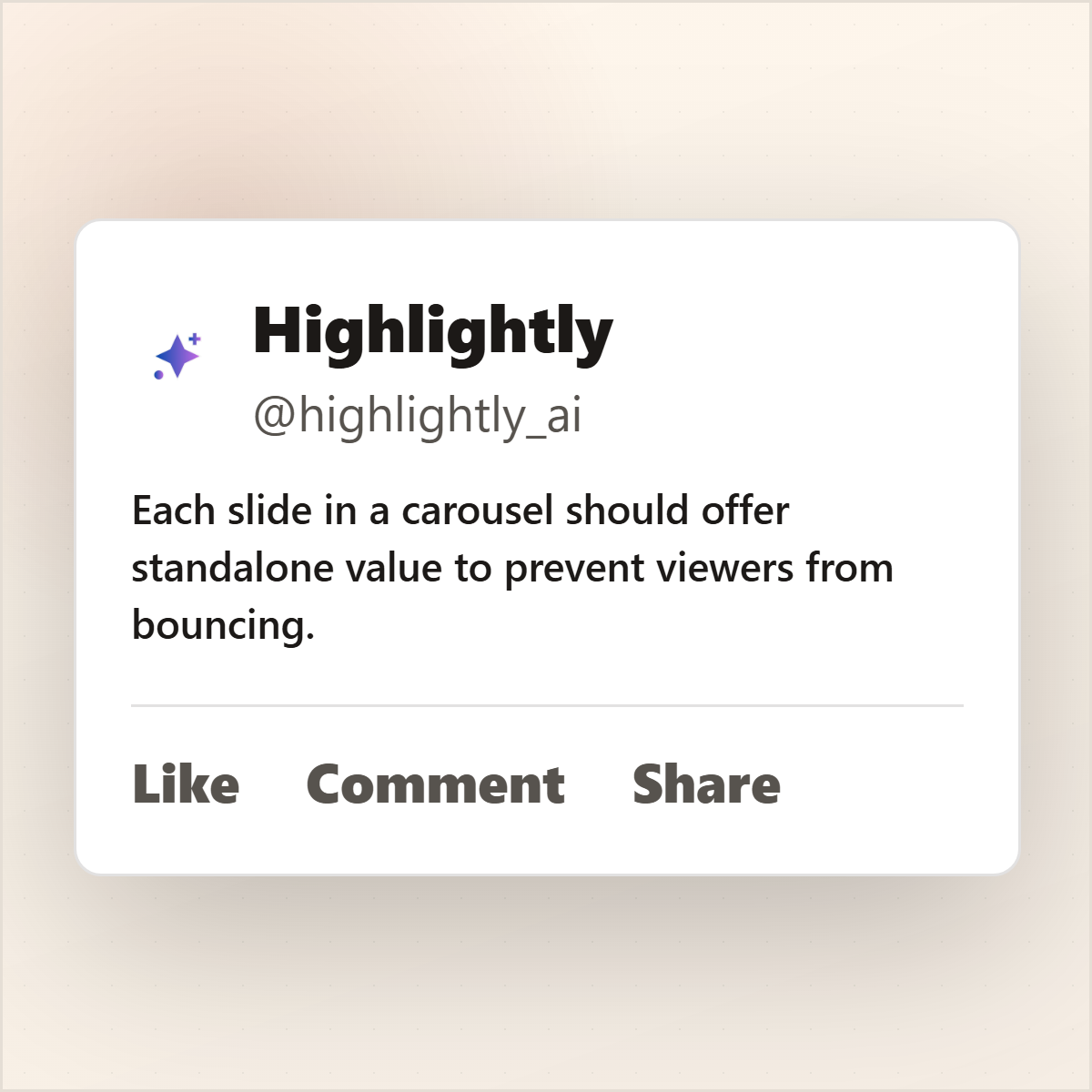 LinkedIn-style post graphic about carousel slide count