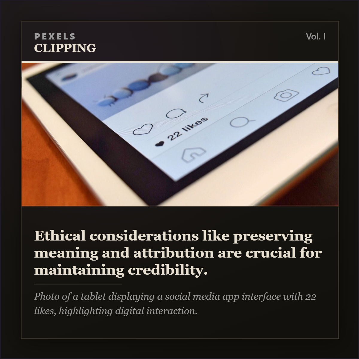 Square article quote card mockup generated by Highlightly