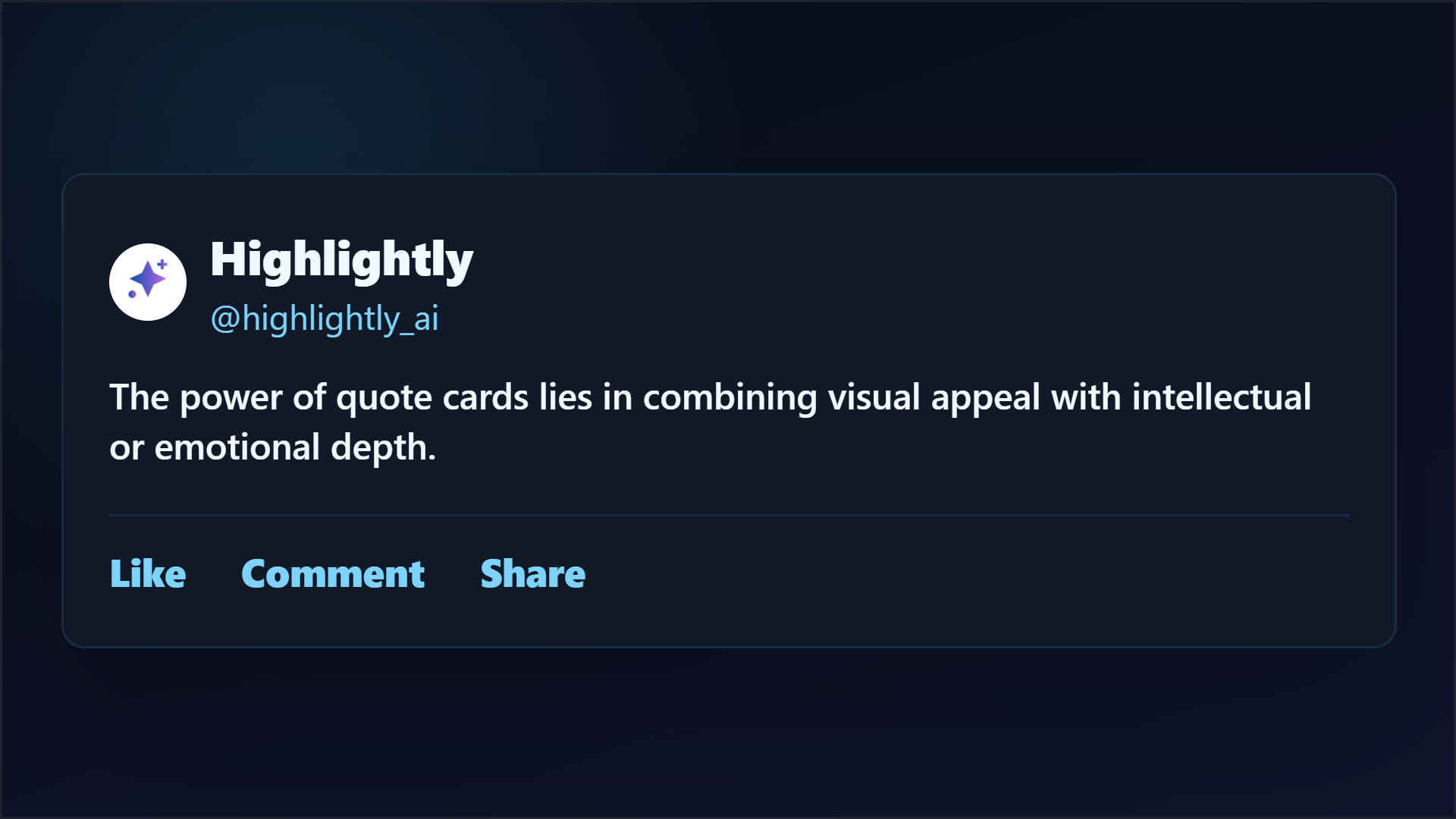 Highlightly-generated LinkedIn quote card example from an article