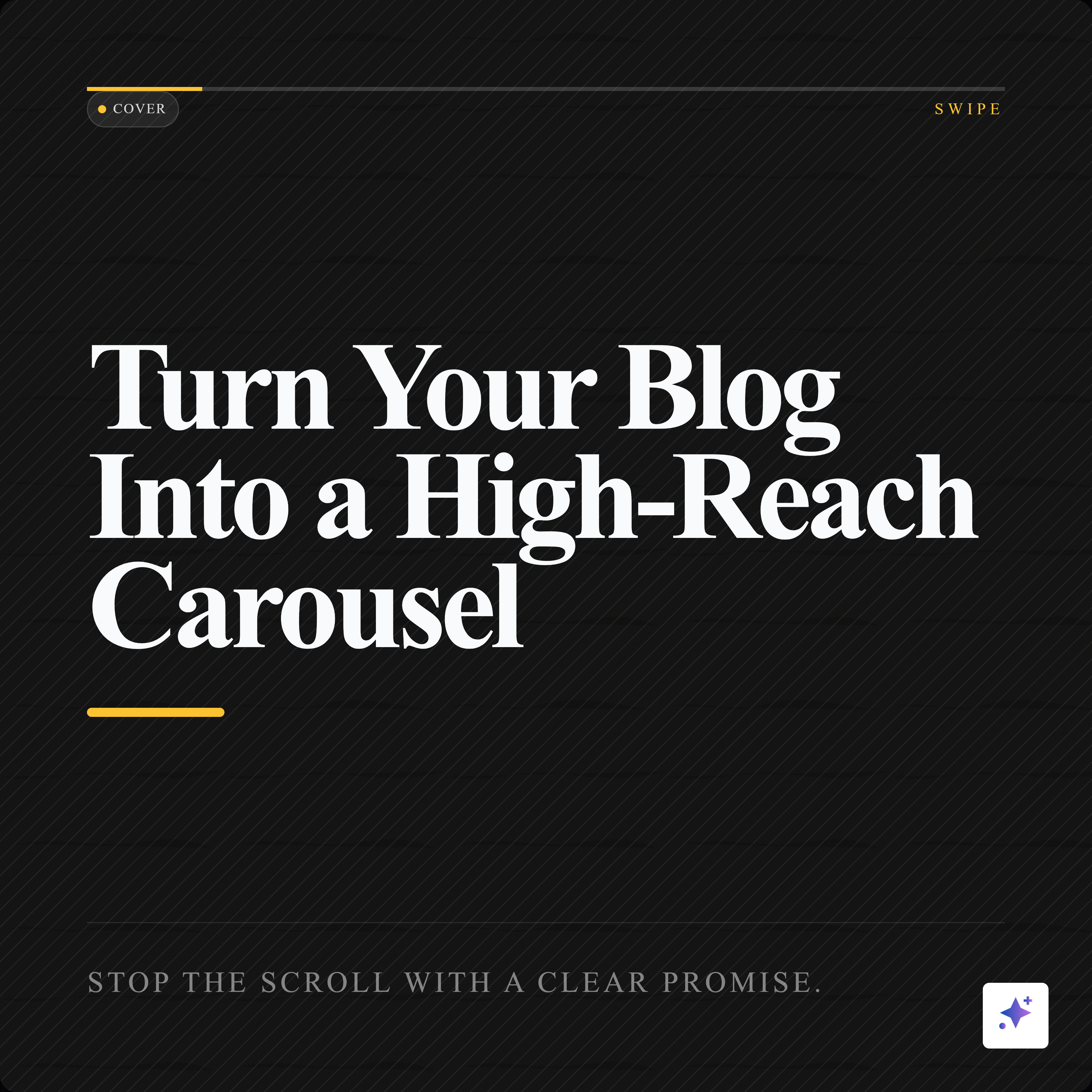 Instagram carousel from blog content slide 1 cover