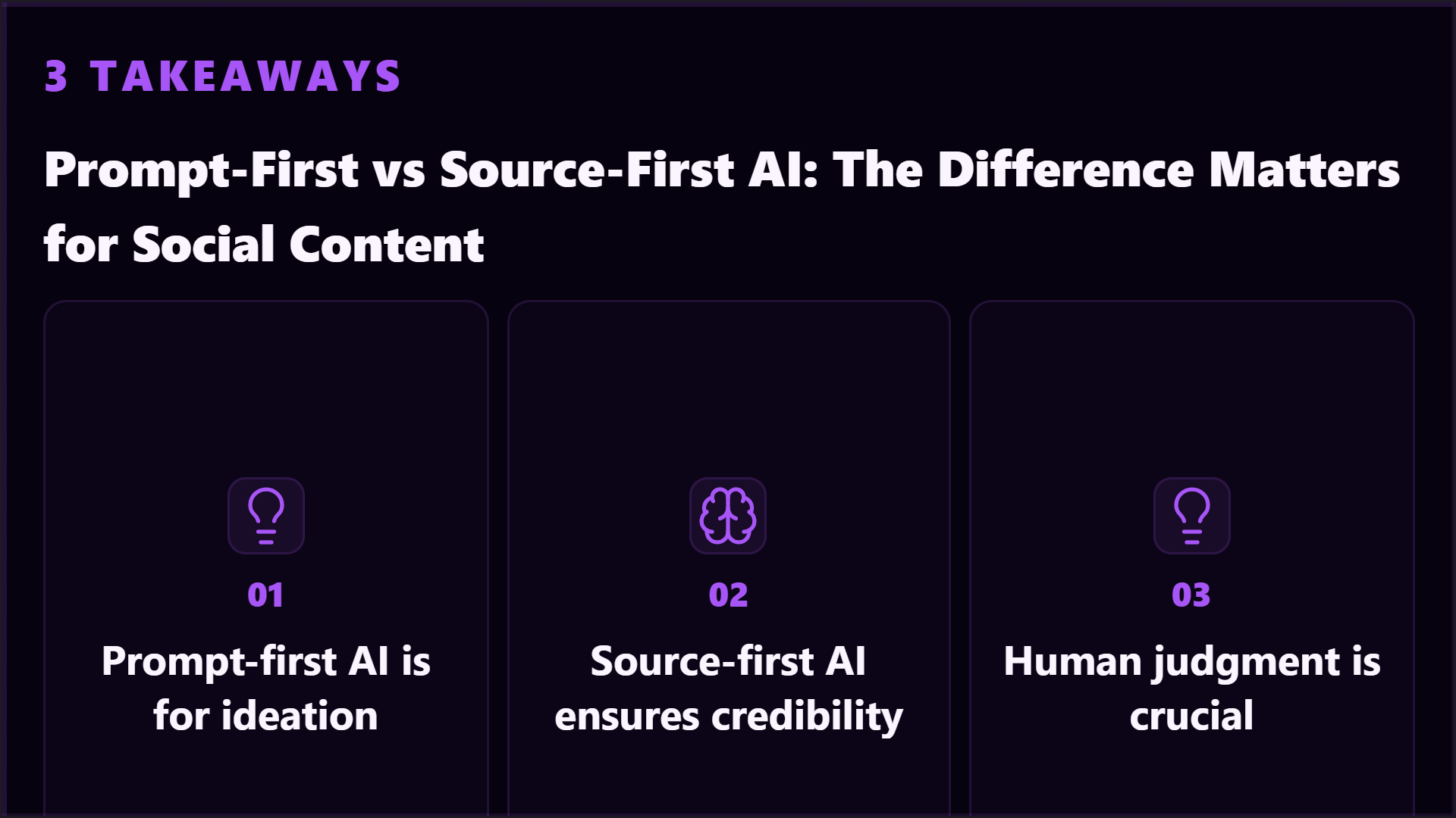 Three takeaways from prompt-first versus source-first AI content workflows