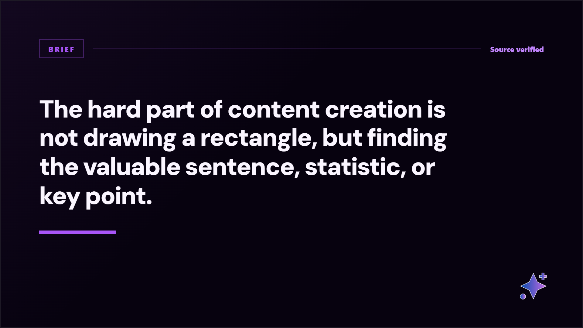 Graphic explaining the hard part of source-backed social content