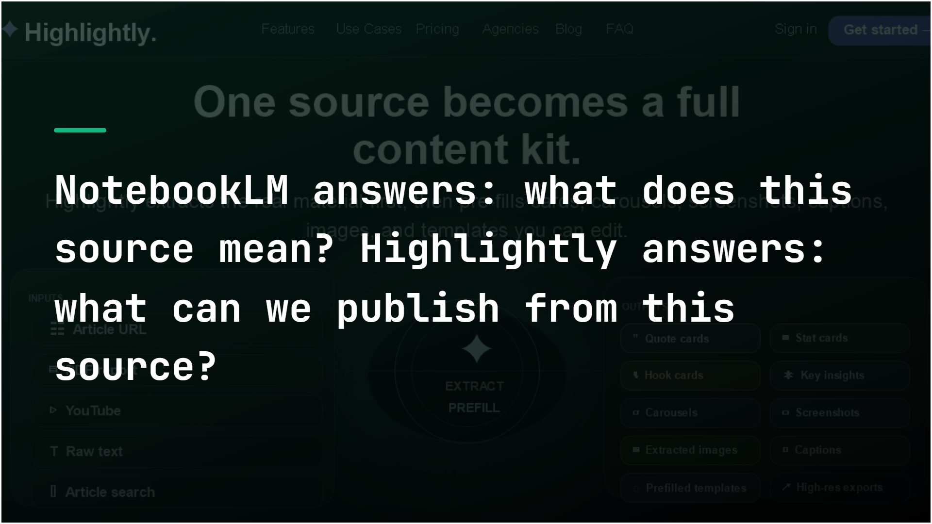 Graphic explaining what to publish from source material