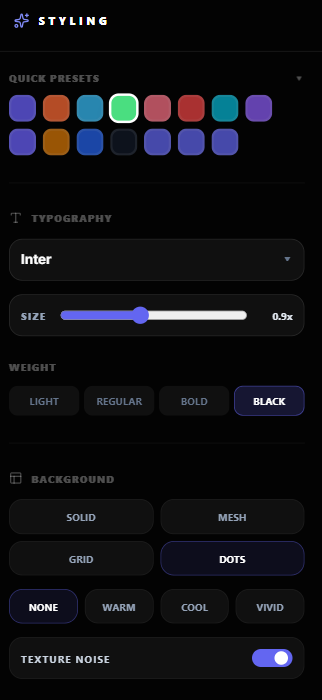 Highlightly asset styling and typography controls