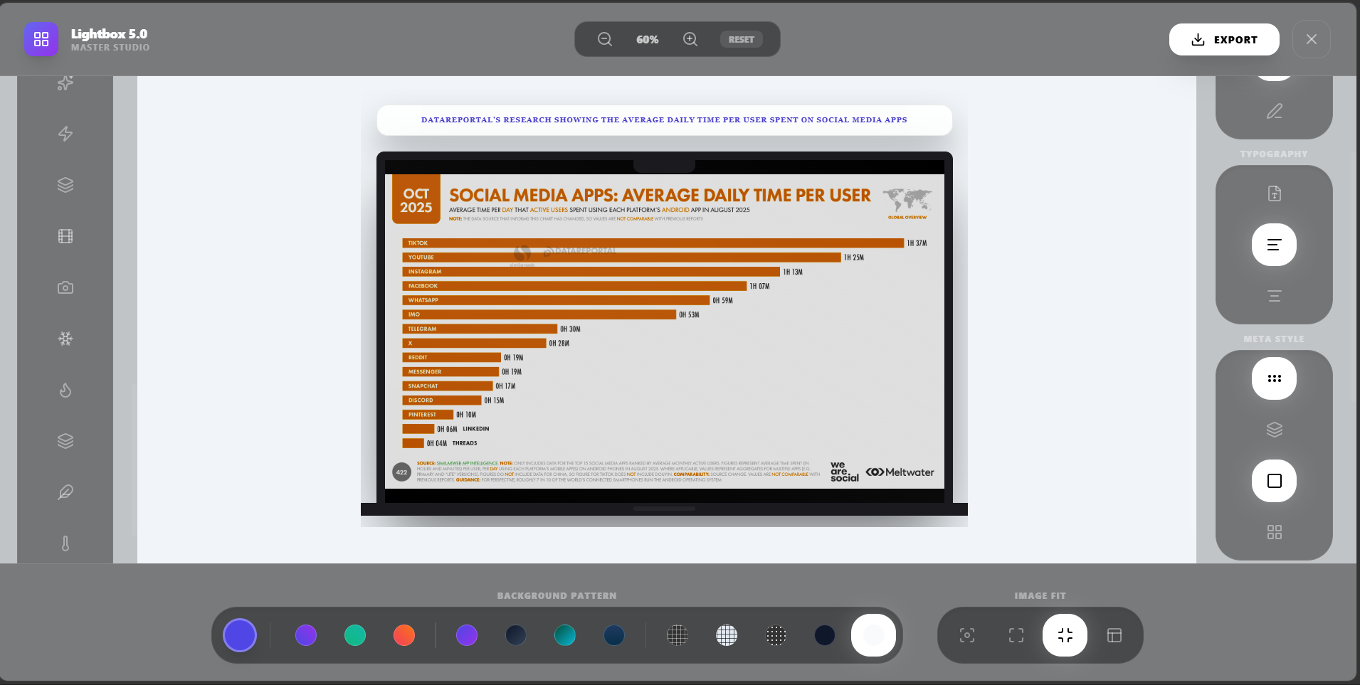 Turn screenshots and page captures into annotated social graphics. feature detail